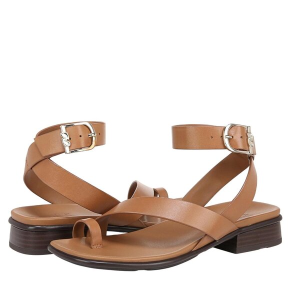 NWT Naturalizer Womens Birch Strappy Flat Sandals Saddle Tan Brown Leather 9M - Picture 7 of 14